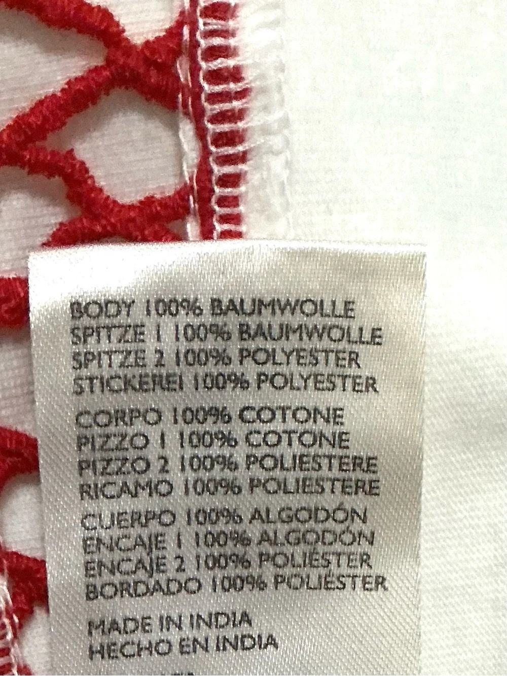 White Peasant Blouse with Red Embroidery by Anthropologie 2X
